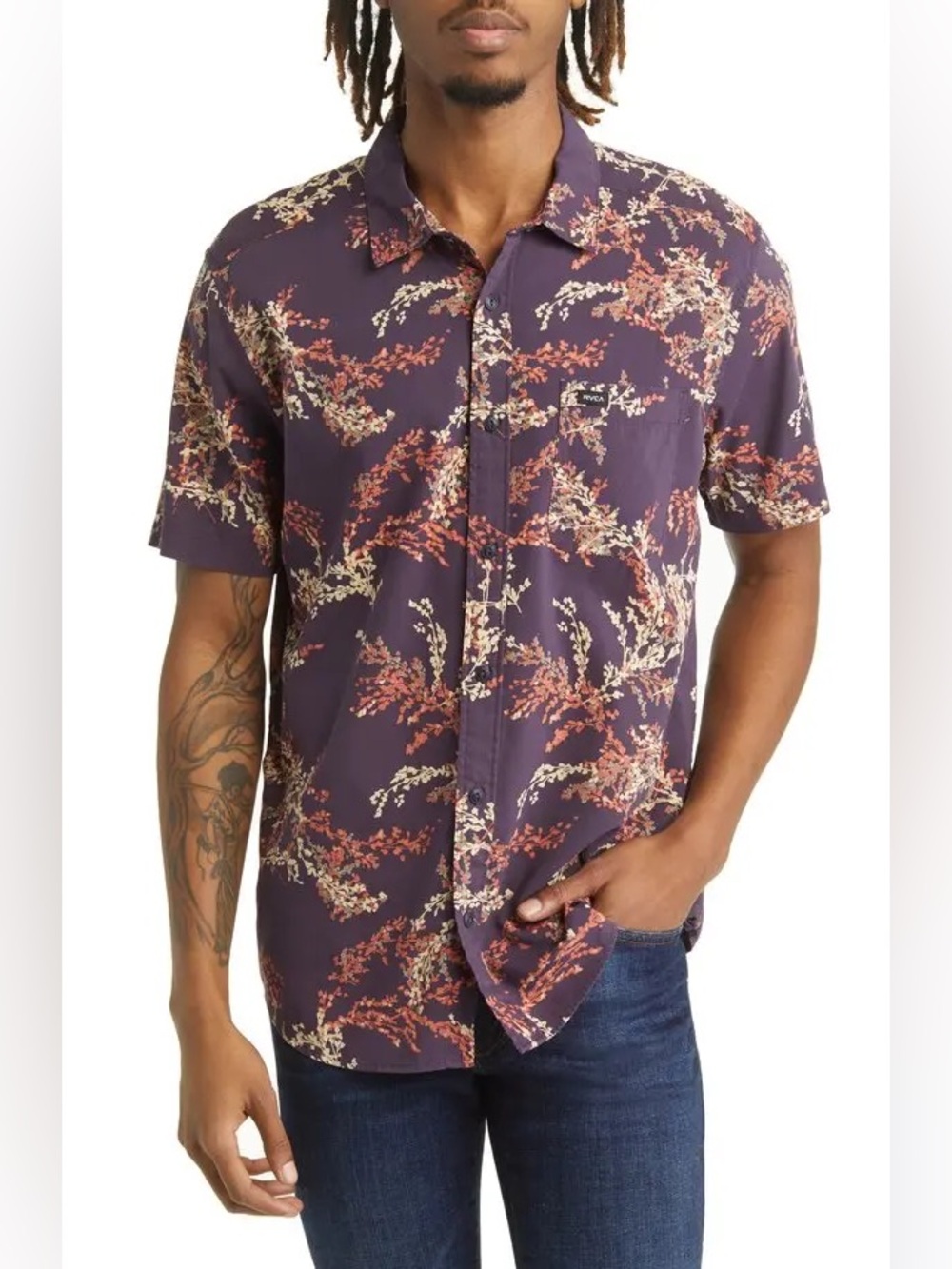 RVCA Anytime Short Sleeve Shirt Mens Medium